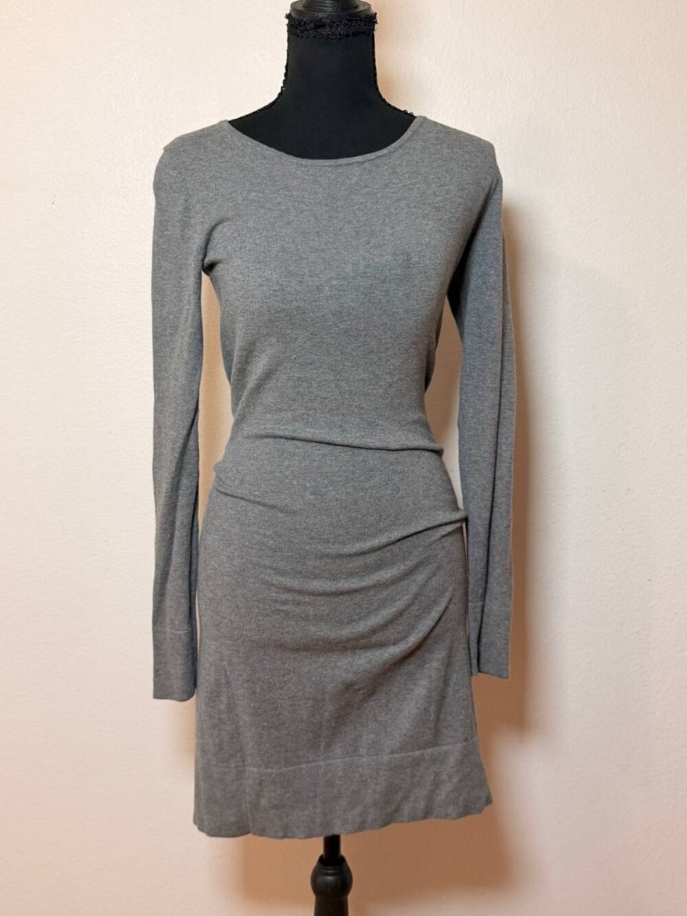 Minnie Rose Cotton Gray Ribbed Sweater Dress Effortless Chic Style